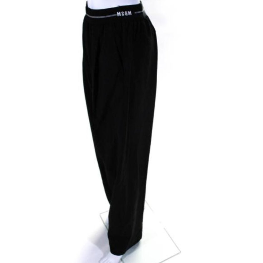 MSGM Logo Waistband Straight Leg Trousers Size: S